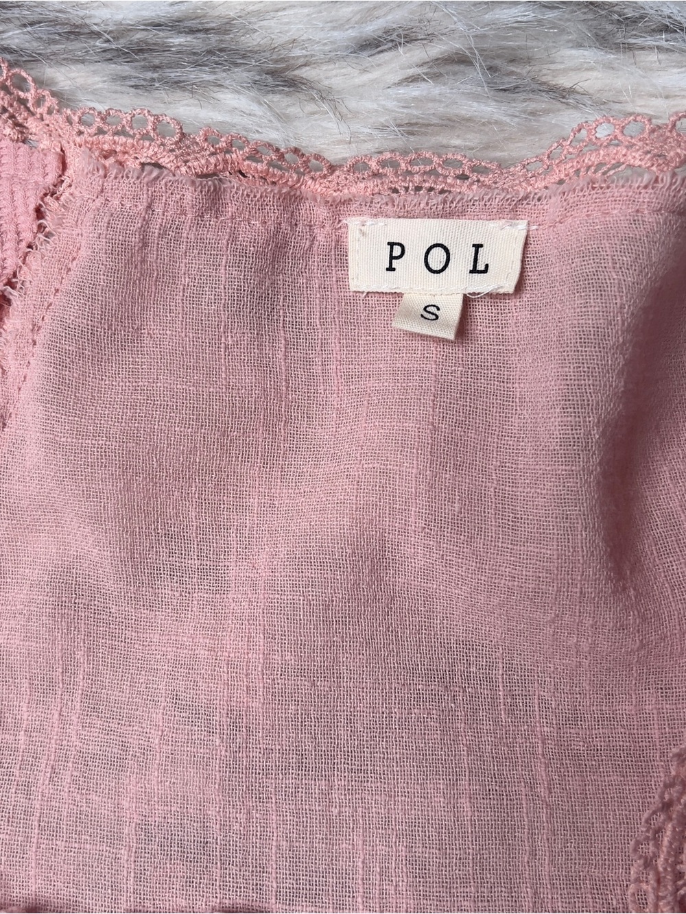 POL Pink Lace Knit Kimono Cardigan - Picture 2 of 6
